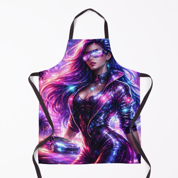 Aperçu de l'œuvre Neon Cyber Diva – Esthétique Synthwave Futuriste créée et vendue par digicx.