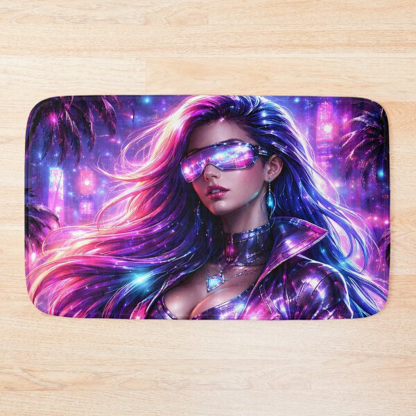 Item preview, Neon Cyber Diva – Futuristic Synthwave Aesthetic designed and sold by digicx.
