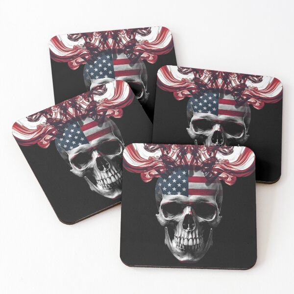 Item preview, Abstract Skull with Patriotic Smoke Flow  designed and sold by KapiPrint.
