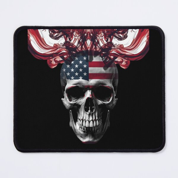 Item preview, Abstract Skull with Patriotic Smoke Flow designed and sold by KapiPrint.
