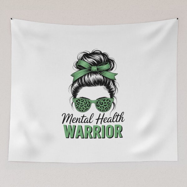 Item preview, Mental Health Warrior Messy Bun designed and sold by IdunayaStore.