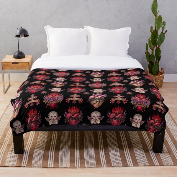 Item preview, sacred heart Dark Tattoo Pattern |  Ed Hardy Style | Lowbrow Pop Surrealism designed and sold by Piagor.