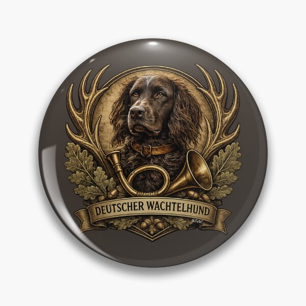 Item preview, Deutscher Wachtelhund  Hunting Logo – Vintage Emblem designed and sold by TammyHunterArt.