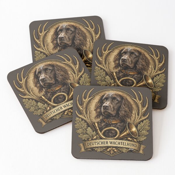 Item preview, Deutscher Wachtelhund  Hunting Logo – Vintage Emblem designed and sold by TammyHunterArt.