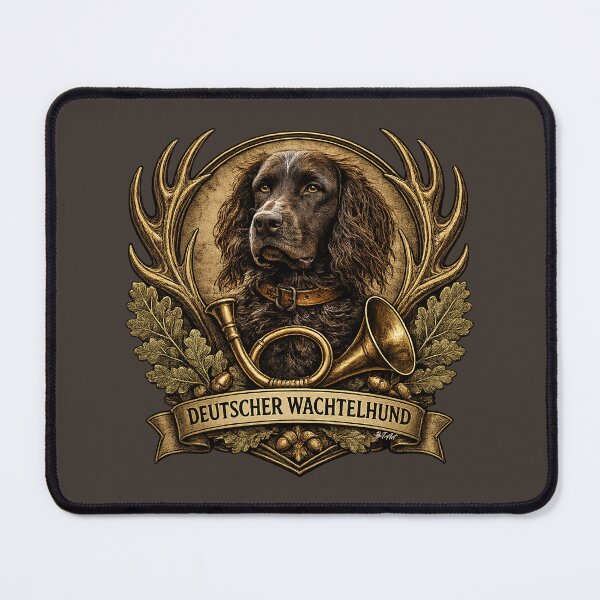Item preview, Deutscher Wachtelhund Hunting Logo – Vintage Emblem designed and sold by TammyHunterArt.