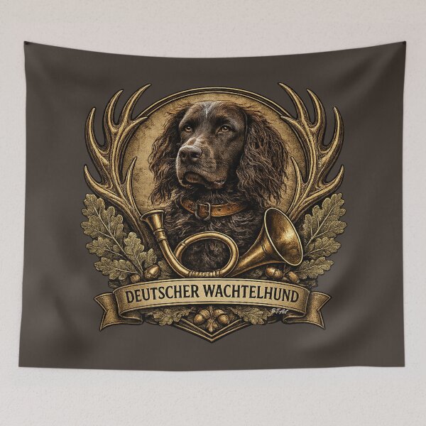 Item preview, Deutscher Wachtelhund  Hunting Logo – Vintage Emblem designed and sold by TammyHunterArt.