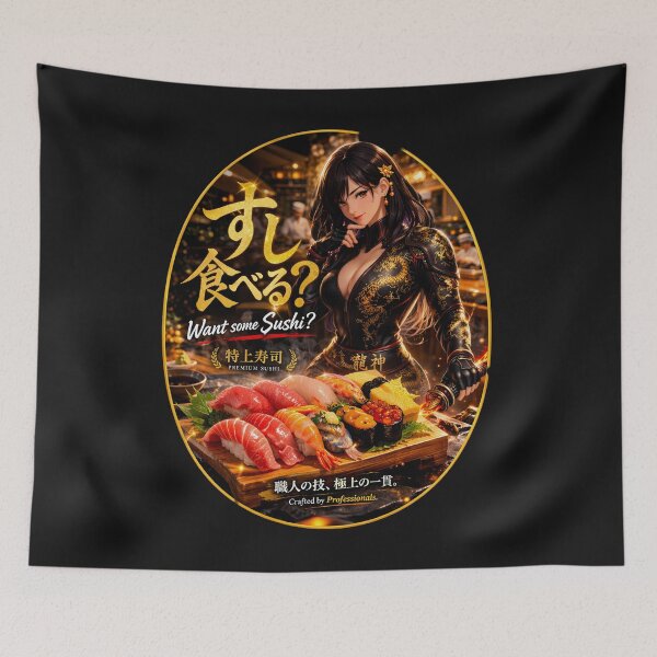 Item preview, yber Sushi Girl – Want Some Sushi Japanese Samurai Design designed and sold by Dragon-Samurai.