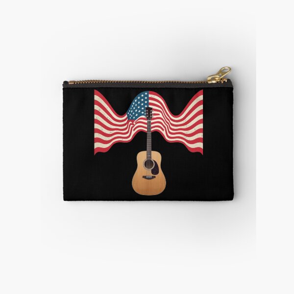Item preview, Acoustic Guitar with Flowing Patriotic Sound Waves designed and sold by KapiPrint.