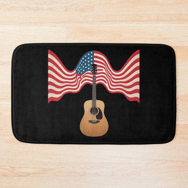 Item preview, Acoustic Guitar with Flowing Patriotic Sound Waves designed and sold by KapiPrint.