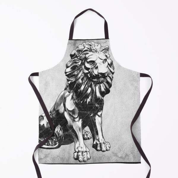Item preview, Lion Statue: Dark Gothic Sentinel Etched Architecture Illustration designed and sold by Ghoul Enterprises.