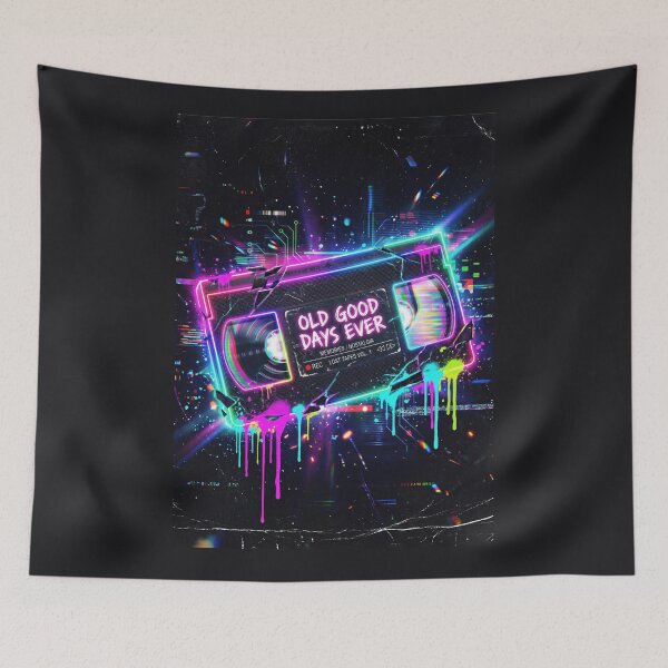 Item preview, Retro VHS Tape with Neon Glitch Art designed and sold by AnnArtshock.