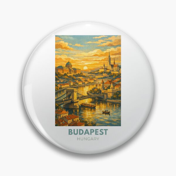 Item preview, Budapest Hungary Modern Vintage Travel Poster – Retro Danube Cityscape Art designed and sold by MyTutina.
