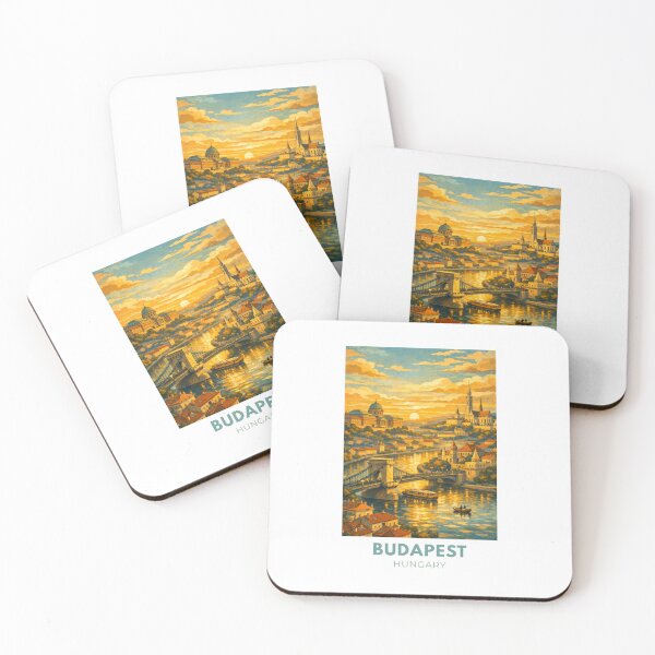 Item preview, Budapest Hungary Modern Vintage Travel Poster – Retro Danube Cityscape Art designed and sold by MyTutina.