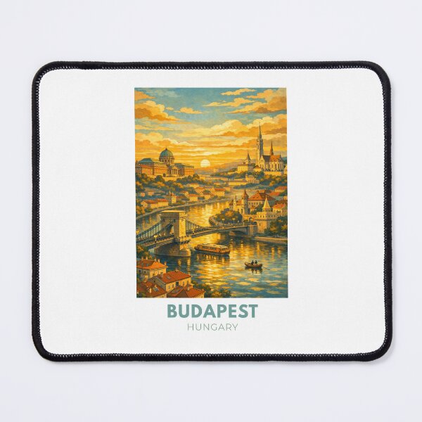 Item preview, Budapest Hungary Modern Vintage Travel Poster – Retro Danube Cityscape Art designed and sold by MyTutina.