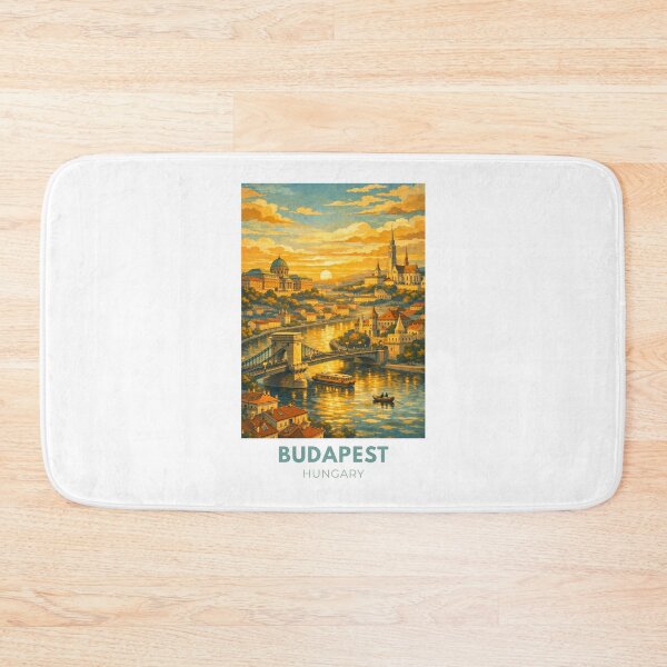 Item preview, Budapest Hungary Modern Vintage Travel Poster – Retro Danube Cityscape Art designed and sold by MyTutina.