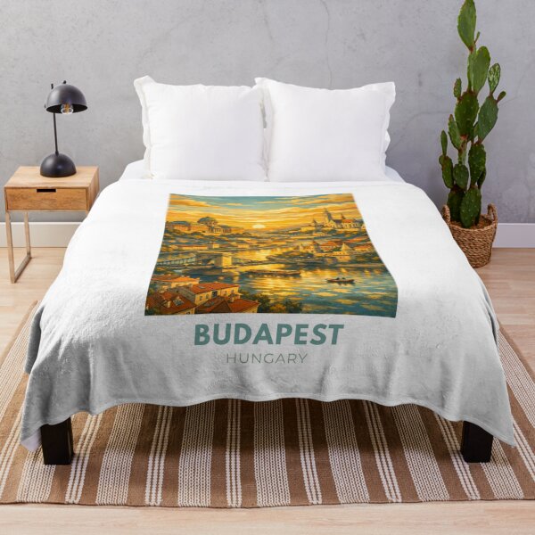 Item preview, Budapest Hungary Modern Vintage Travel Poster – Retro Danube Cityscape Art designed and sold by MyTutina.