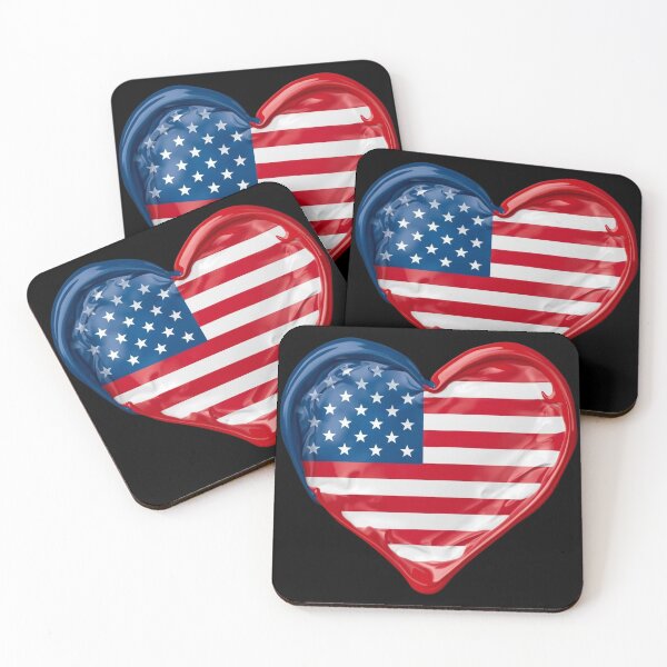 Item preview, Flowing Heart Shape in Patriotic Colors designed and sold by KapiPrint.