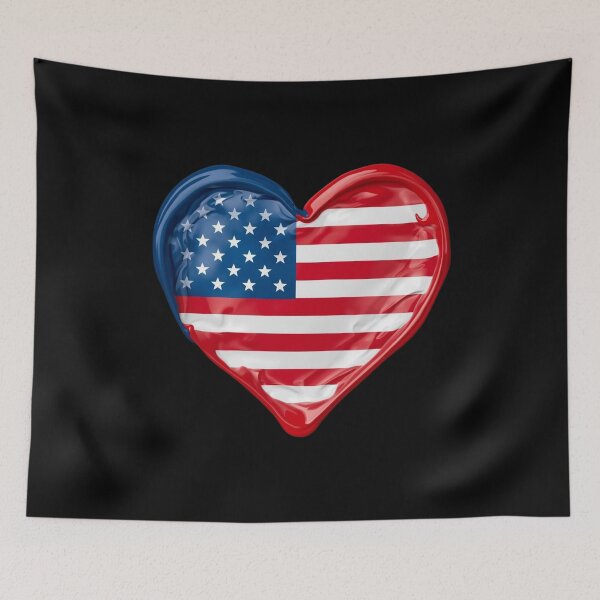 Item preview, Flowing Heart Shape in Patriotic Colors designed and sold by KapiPrint.