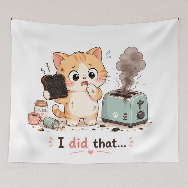 Item preview, Guilty Cat Burned Toast I Did That Moment designed and sold by Sadia  Jannat.