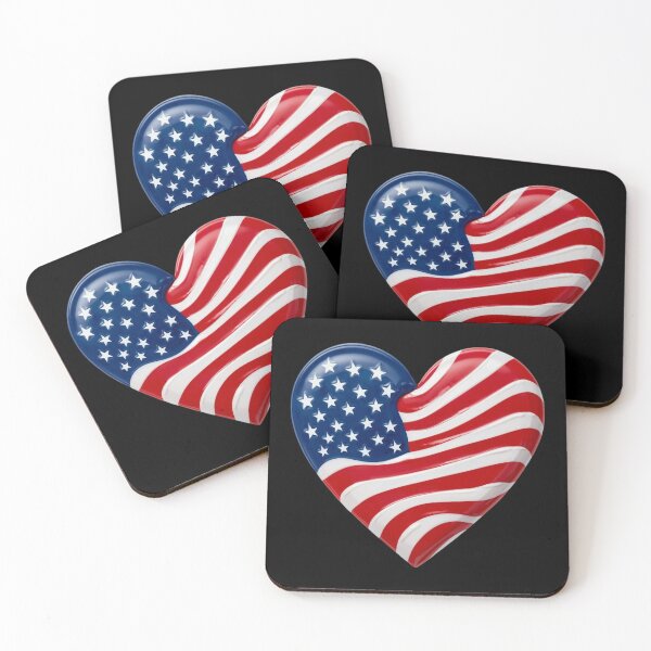 Item preview, Flowing Heart Shape in Patriotic Colors designed and sold by KapiPrint.