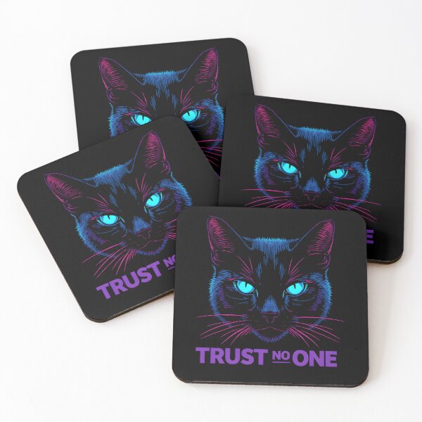 Item preview, Trust No One Cat Neon Design – Cyberpunk Glowing Eyes Cat Shirt designed and sold by Kavya Art.