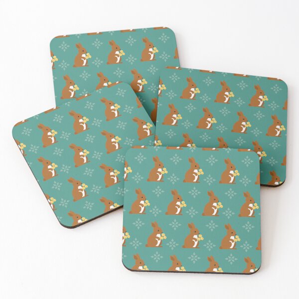 Item preview, Rabbits with daffodils on blue designed and sold by reneesillus.