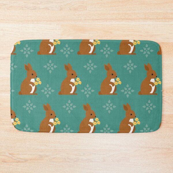 Item preview, Rabbits with daffodils on blue designed and sold by reneesillus.