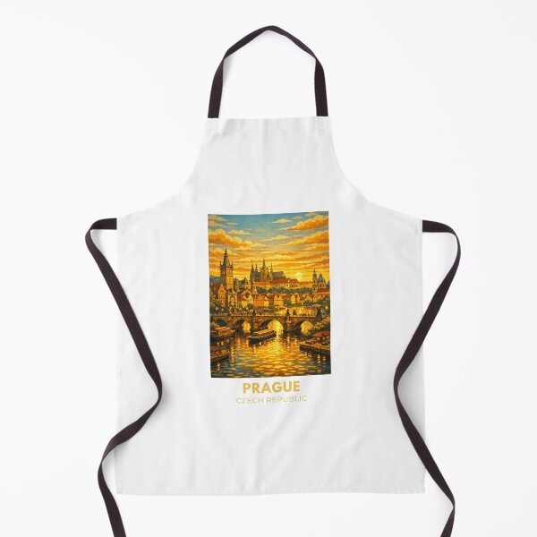 Item preview, Prague Czech Republic Modern Vintage Travel Poster – Retro Cityscape Art designed and sold by MyTutina.