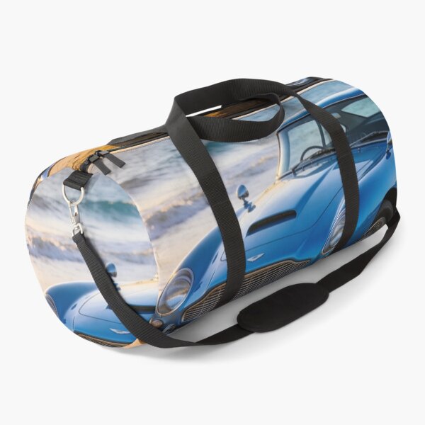 Item preview, Blue 1963 Aston Martin DB5 by the Beach – Ocean View Vintage Car Artwork designed and sold by BlareBlare.