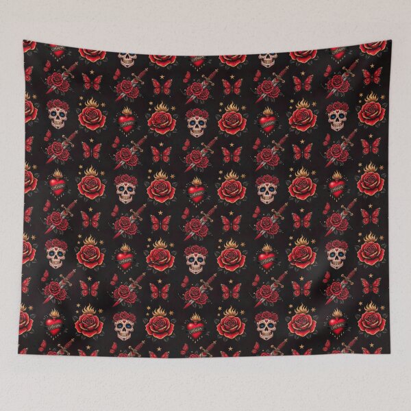 Item preview, Love. Tattoo Pattern | Ed Hardy Style | Lowbrow Pop Surrealism designed and sold by Piagor.