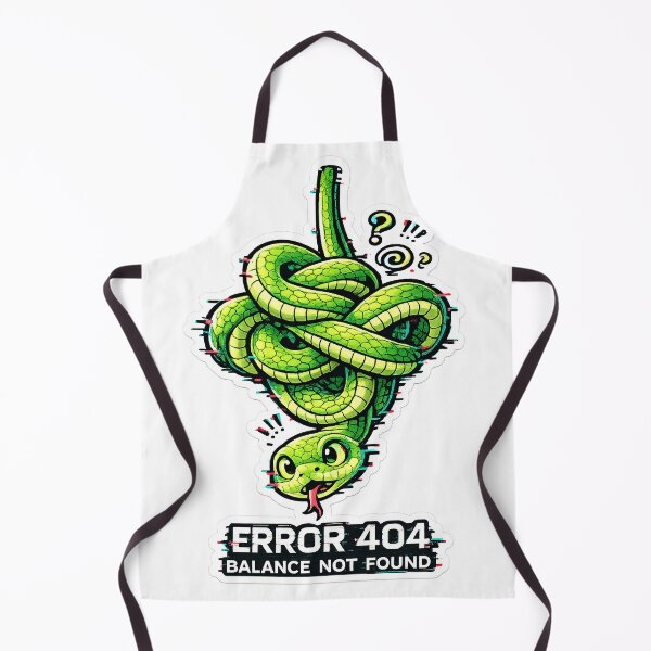 Item preview, Funny Snake Error 404 Balance Not Found Sticker designed and sold by McZerrill.