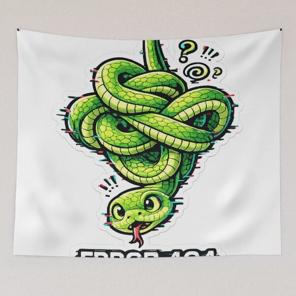 Item preview, Funny Snake Error 404 Balance Not Found Sticker designed and sold by McZerrill.