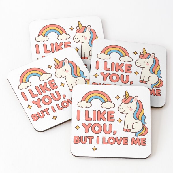 Item preview, I like you, but I love me  unicorn rainbow designed and sold by uunaa.
