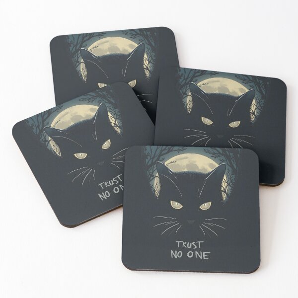 Item preview, Trust No One Black Cat Moon Design – Dark Aesthetic Mysterious Cat Art designed and sold by Kavya Art.