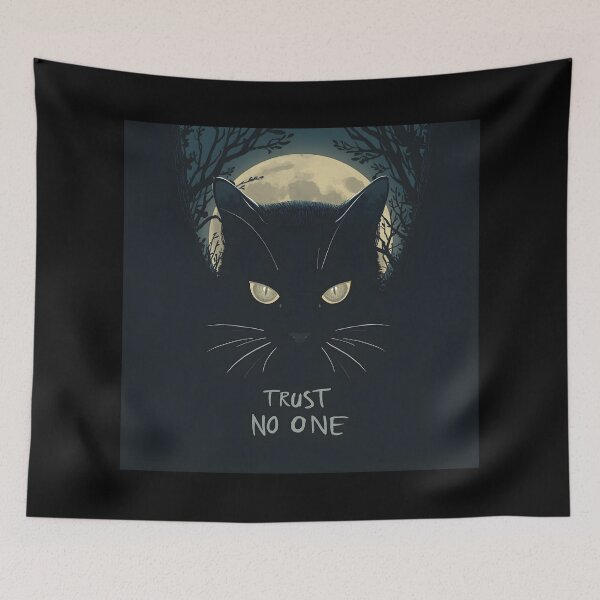 Item preview, Trust No One Black Cat Moon Design – Dark Aesthetic Mysterious Cat Art designed and sold by Kavya Art.