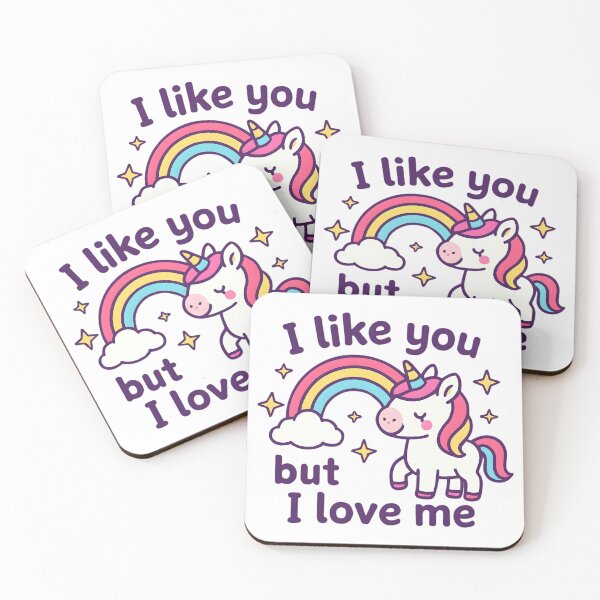 Item preview,  I like you, but I love me  unicorn rainbow designed and sold by uunaa.