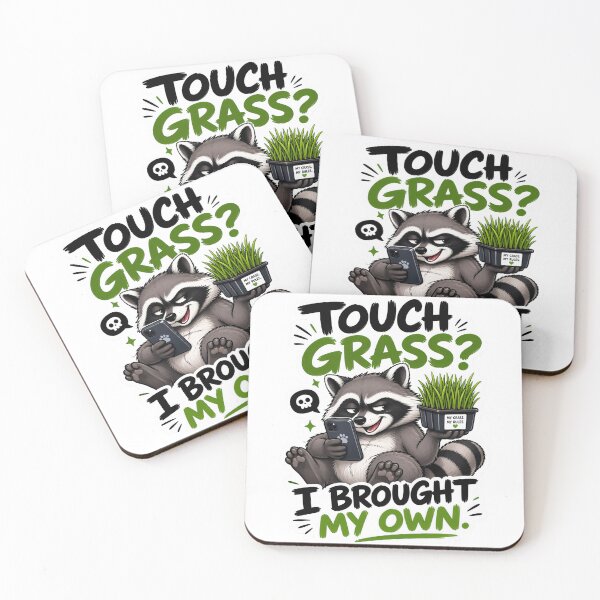 Item preview, Touch Grass? I Brought My Own – Funny Raccoon Meme designed and sold by plam50.