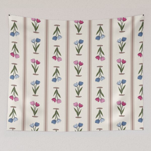 Item preview, Striped Tulip Floral Pattern – Elegant Spring Botanical Design designed and sold by CarolineRowland.