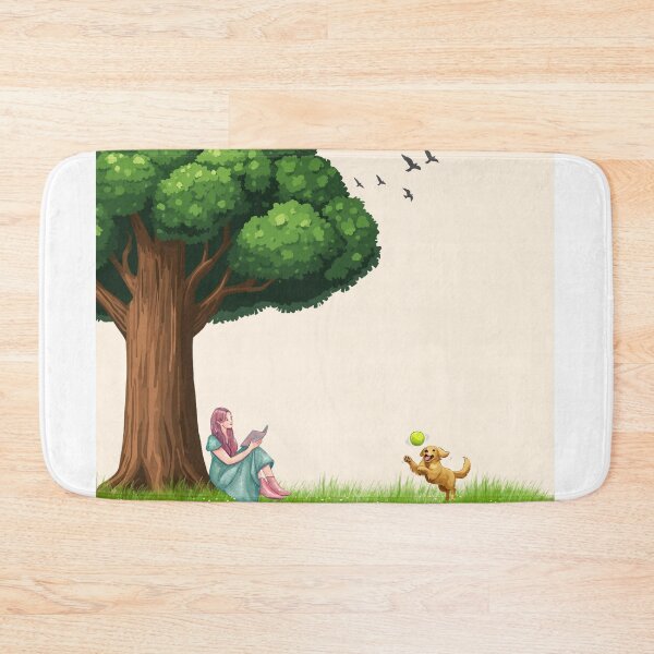 Item preview, Peaceful Reading Under Tree With Dog designed and sold by Cutethings3.