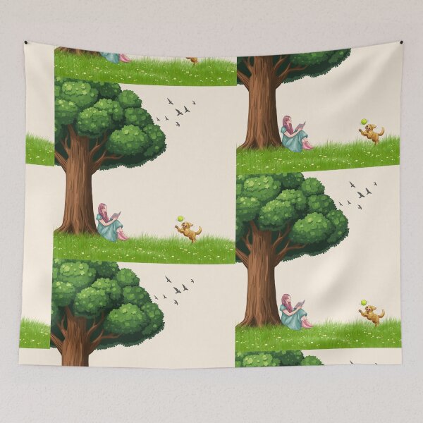 Item preview, Peaceful Reading Under Tree With Dog designed and sold by Cutethings3.