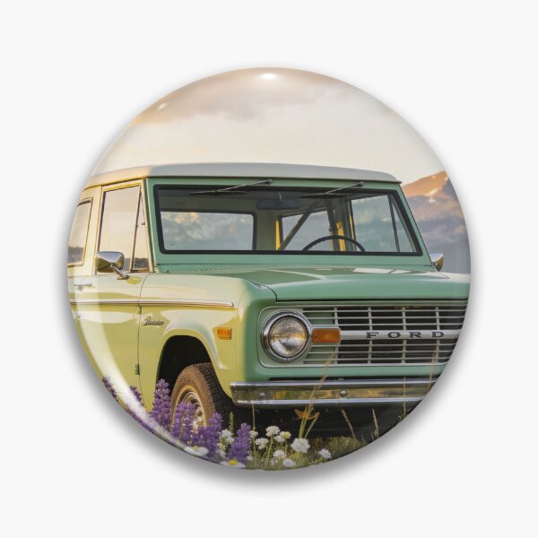 Item preview, Light Green 1973 Ford Bronco in Mountain Meadow – Retro Adventure Car Print designed and sold by BlareBlare.