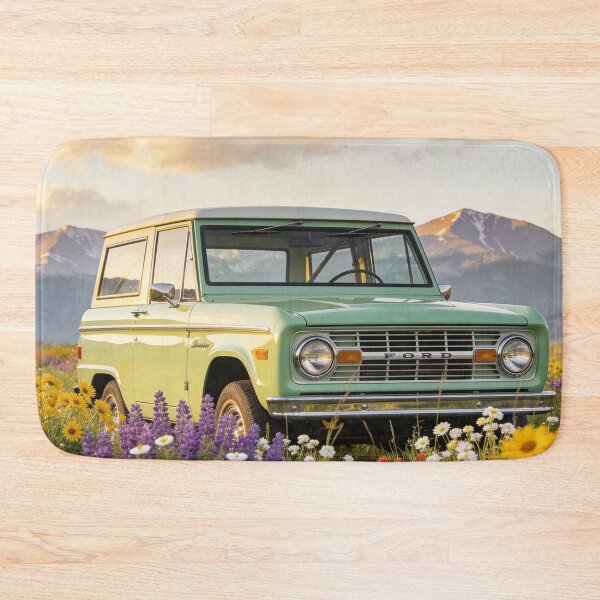 Item preview, Light Green 1973 Ford Bronco in Mountain Meadow – Retro Adventure Car Print designed and sold by BlareBlare.