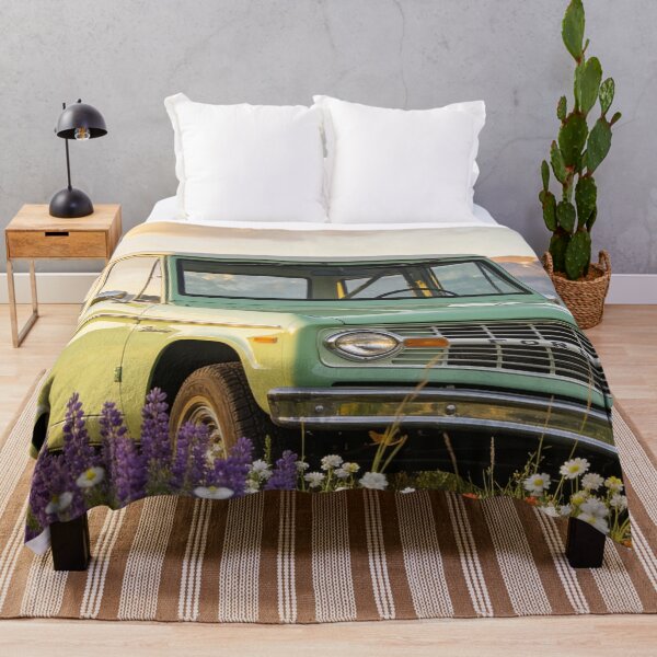 Item preview, Light Green 1973 Ford Bronco in Mountain Meadow – Retro Adventure Car Print designed and sold by BlareBlare.