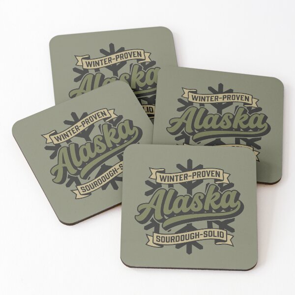 Item preview, Rugged Alaska Retro Military Script Winter Proven Sourdough Solid Brutalist Snowflake Graphic designed and sold by Cozy-Old-Pub.