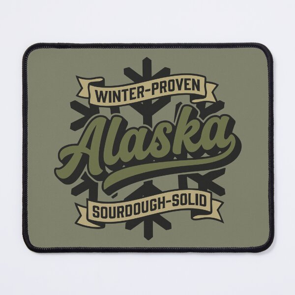 Item preview, Rugged Alaska Retro Military Script Winter Proven Sourdough Solid Brutalist Snowflake Graphic designed and sold by Cozy-Old-Pub.
