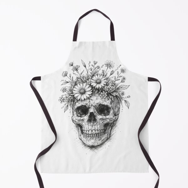 Item preview, Skull with Flower Crown – Hand Drawn Dark Pencil Sketch Illustration designed and sold by Mac Sketches.