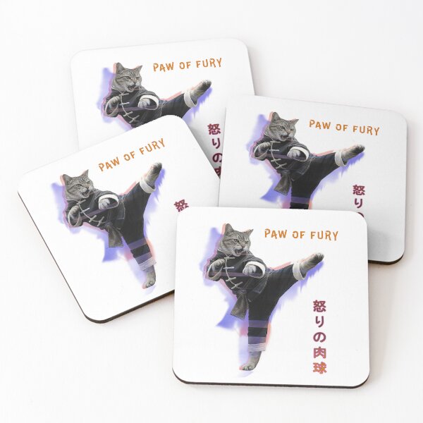 Item preview, Paw of Fury – Kung Fu Cat Retro Martial Arts Design designed and sold by Glitch Ink.