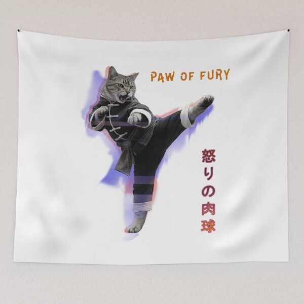 Item preview, Paw of Fury – Kung Fu Cat Retro Martial Arts Design designed and sold by Glitch Ink.
