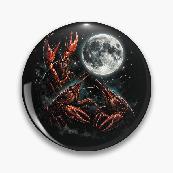 Item preview, Three Crawfish Moon Galaxy Space Retro Animal  designed and sold by ZalcArtStore.