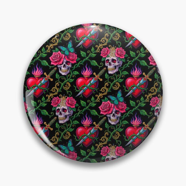 Artikelvorschau, Herzen & Totenköpfe. Tattoo-Muster | Ed-Hardy-Stil | Lowbrow-Pop-Surrealismus entworfen und verkauft von Piagor.